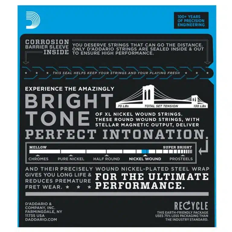 DAddario EXL110 Nickel Wound Electric Guitar Strings Regular Light 10 462 Exceptional Durability and Robust Performance